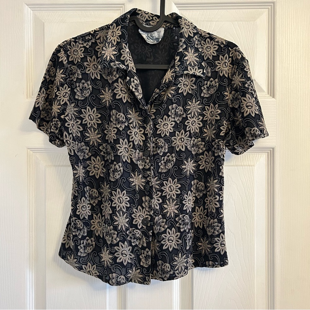 Cropped Floral Button Up